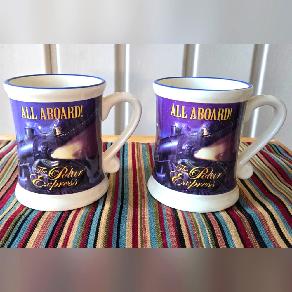 The Polar Express ALL ABOARD / BELIEVE set of two mugs